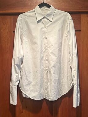 Lorenzini Light Gray 100% Cotton Blouse Made in Italy
